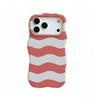 Summer Limited Contrasting Color Wavy Striped Mobile Phone Case iPhone16PROMAX Anti-drop Protective Case 2-in-1 Film