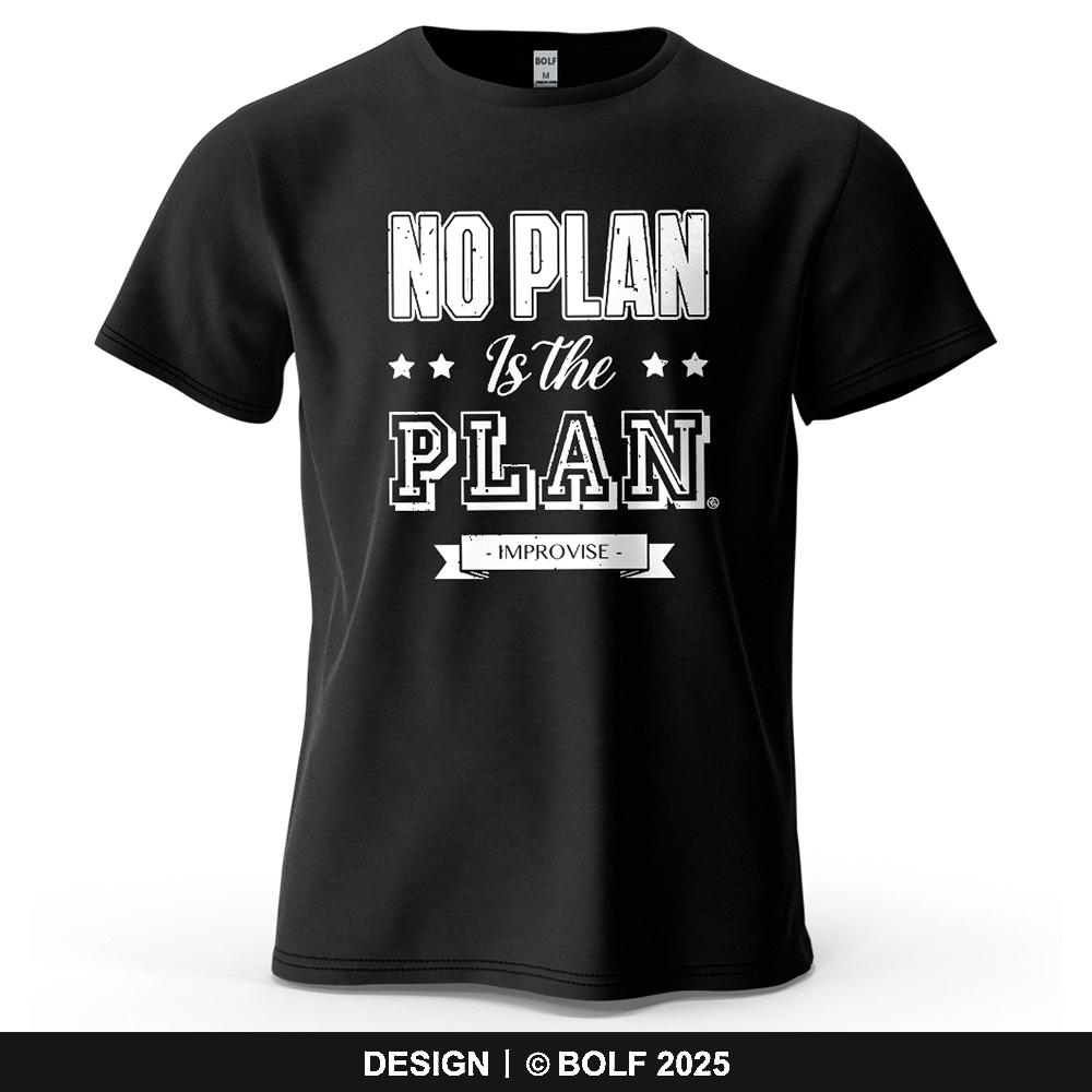 NO PLAN Is The PLAN Printed Men's T-Shirt Oversized Trendy Graphic Tees for Women Tops Tees Casual Streetwear
