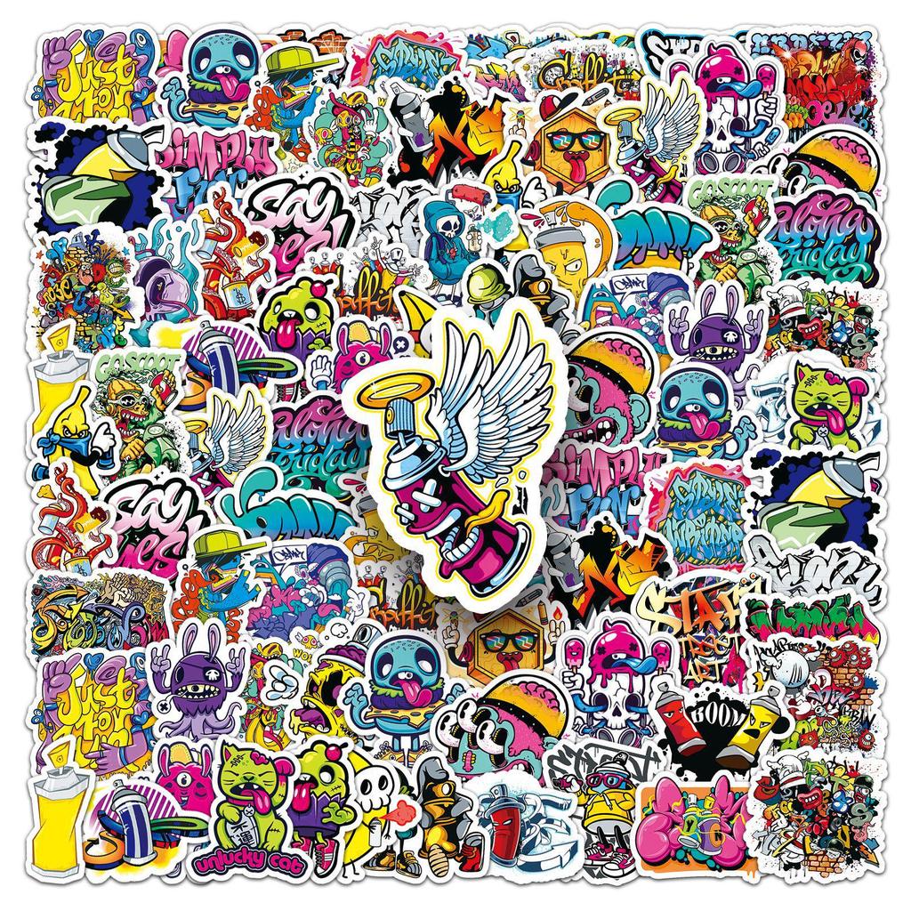 50 Street Graffiti Art Stickers: Cool Waterproof DIY for Phone, Skateboard, or Luggage