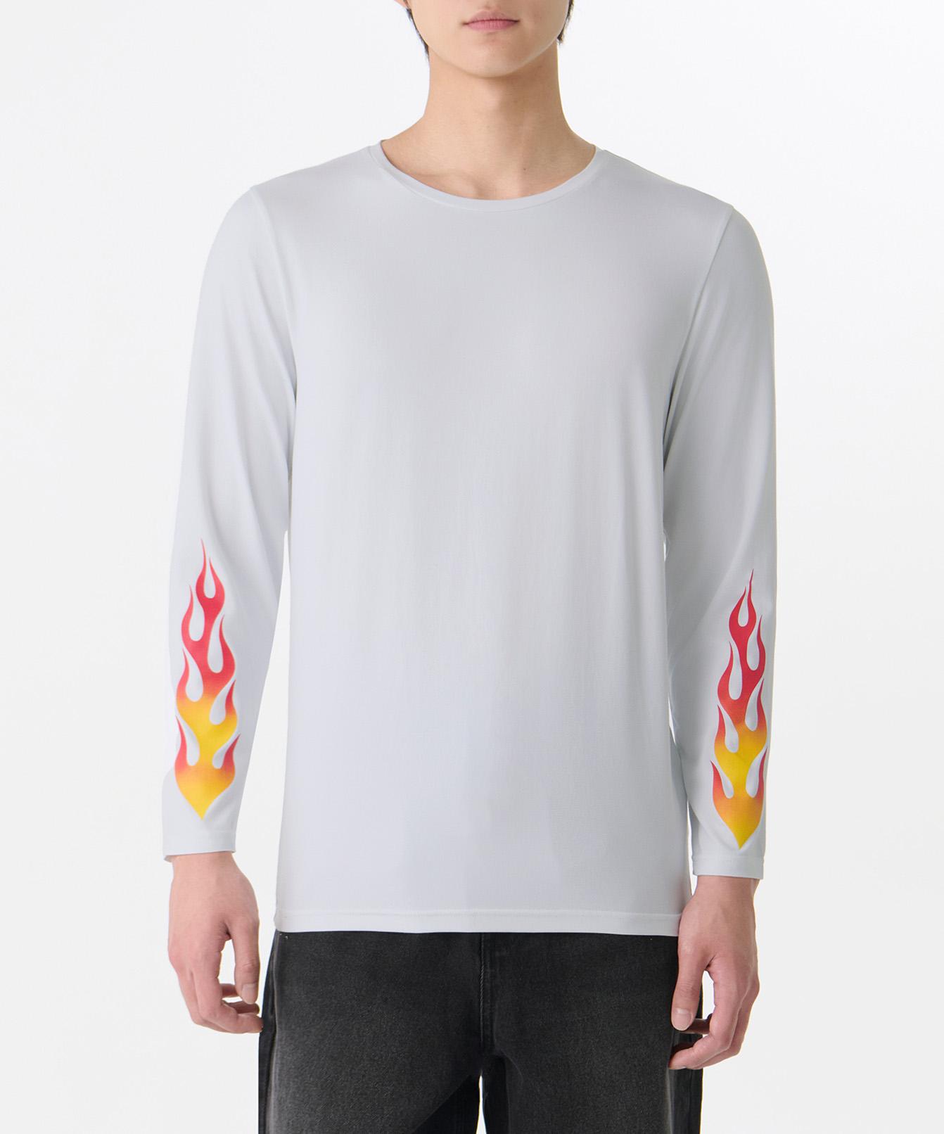 Musinsa Standard [Heat Standard] Flame Fist Crew Neck T-Shirt_Innerwear [White] White/M
