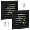 2 Pachete 6X6In Guri de Aerisire Pod Negru Guri de Aerisire Gable Aluminiu Gură de Aerisire de Perete Pentru Case Magazie, Gură de Aerisire Pătrată Gură de Aerisire cu Jaluzele Grilă Deschidere 180 Grade
