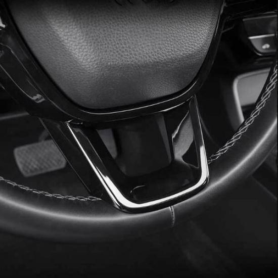 For Honda Civic 11th -23 ABS Gloss Black Steering Wheel Lip Sheet Cover Trim