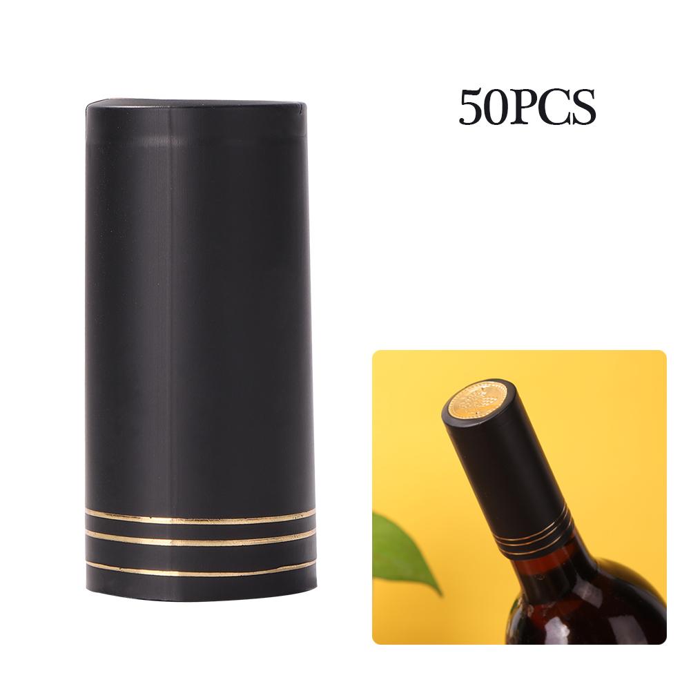 50pcs Wine Bottle Heat Shrink Capsules Cover Sealing Red Wine Heating Shrinkable Caps Airtight Shrinking Beer Film Wrapping