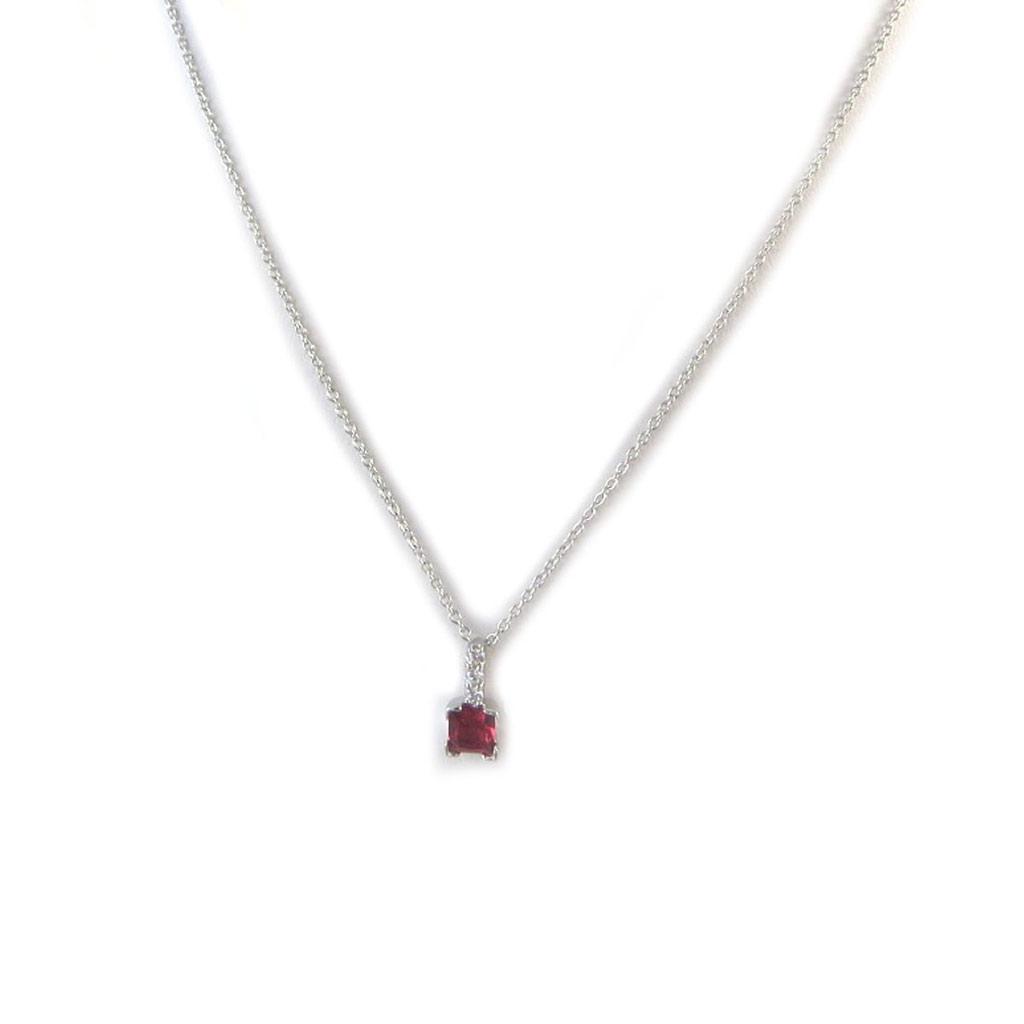 Les Trésors De Lily [N6824] - White Ruby ​​'Sissi' Silver Necklace (rhodium-plated)