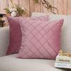 Ins Sofa Pillowcase Simple Checked Home Decoration Pillow Solid Color Velvet Cushion Cover