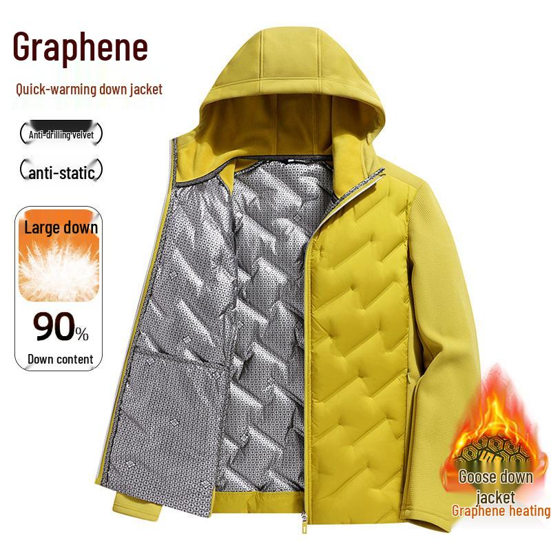 Men's & Women's Hooded Graphene Down Jacket - 90% Goose Down, Lightweight, Fashionable, Warm, Casual Couple Style for Autumn/Winter