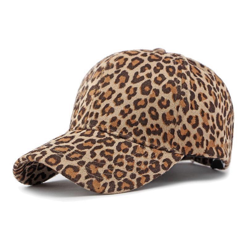 Vintage Leopard Print Hat Women's Spring Summer Thin Sunscreen Sunshade Hat Hard Top Baseball Cap