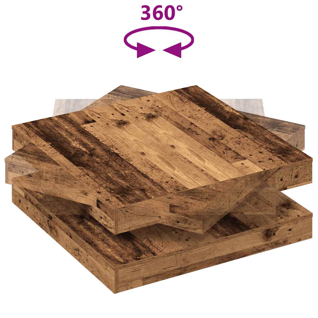 Vidaxl Couchtisch 360 Grad drehbar Altes Holz 90X90X34,5 Cm
