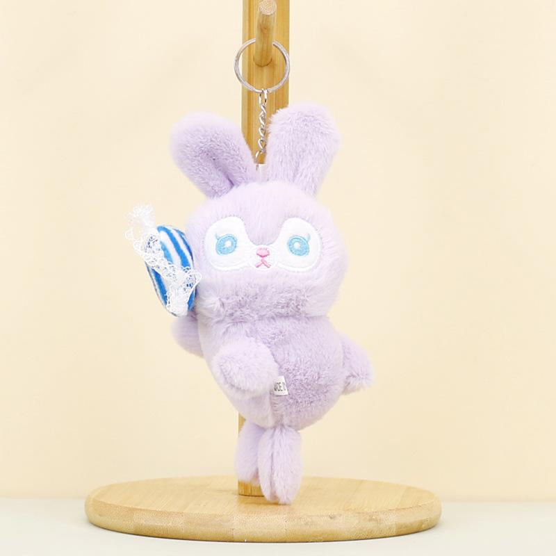 

Премиальная мягкая плюшевая игрушка-кролик с брелоком и декором свадебной пары фиолетовый