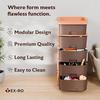Plastic Modular Drawer Storage Chest Of Drawers Organizer Storage Box, Large Stomo Racks For Multipurpose Anti-slip Shoes Organizers | Brown | 5 Layer