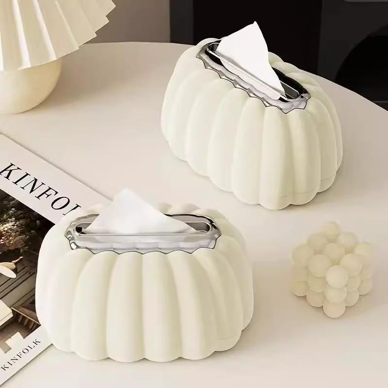 Trendy Pumpkin Shaped Spring Tissue Box Creative Removable Paper Holder Abs Napkin Box Office Living Room