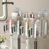 Transparent Wall-Mounted Toothbrush Holder with 4 Cups