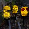 Halloween Skull Head Decor Lawn Lamp Outdoor Garden Yard Solar Powered Pathway Atmosphere Light String Lantern Holiday Party