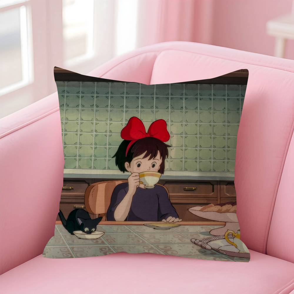 Anime K-Kikis Movie D-Delivery Service-S Pillow Gift Home Office Decoration Bedroom Sofa Car Cushion Cover Case 45X45