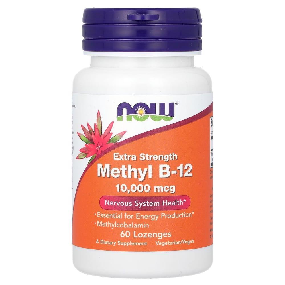 NOW Foods High Potency Methyl B-12 5000 Mcg Lozenges, 60 Count