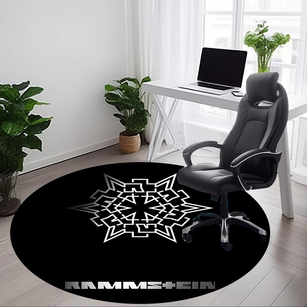 1PC Rammstein Office Round Rug, Non-slip, Soft and Durable Office Rug for Interior Decoration, Perfect for Office Yy250915155