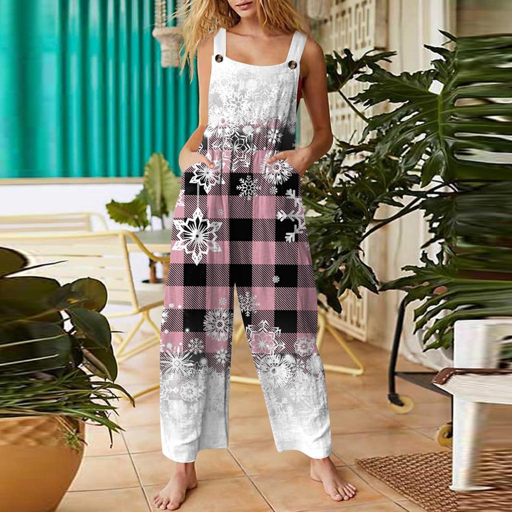 Bayan Casual Tulum Tulumlar Ayarlanabilir Askılar Kolsuz Yaz Cepli Sevimli Rahat Tulum
