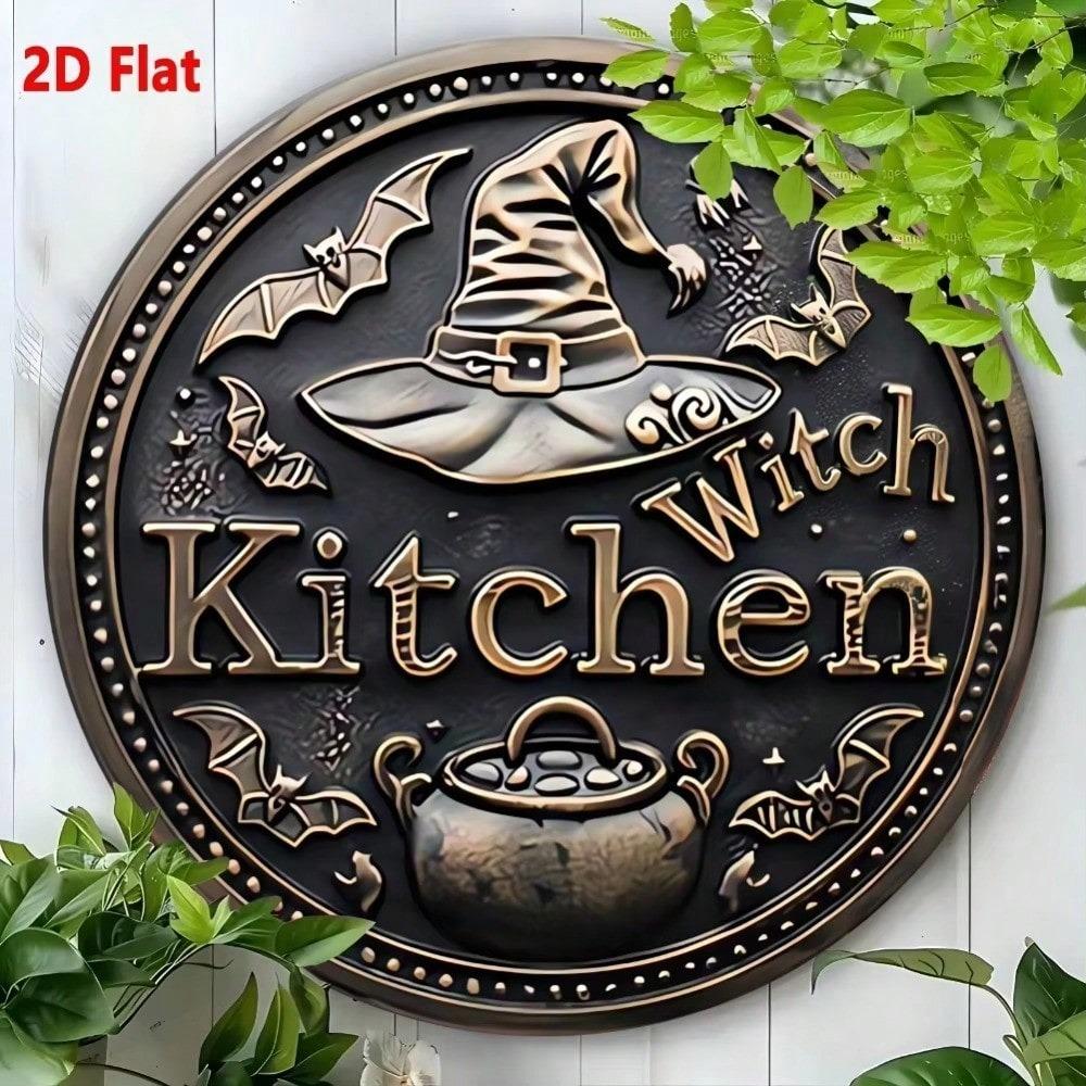 Vintage Witch Metal Tin Sign Halloween Home Decor Wall Art