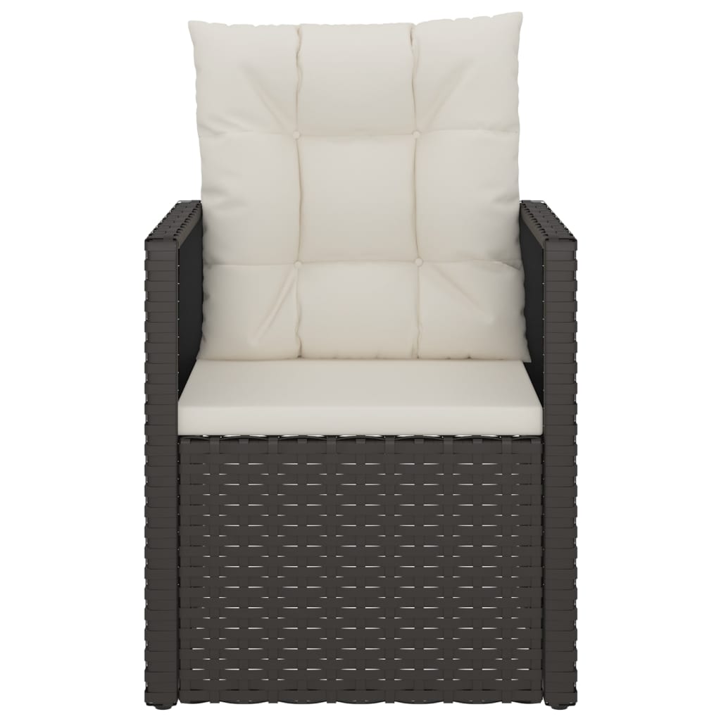Vidaxl Garden Armchair With Cushion, Black, Poly Rattan
