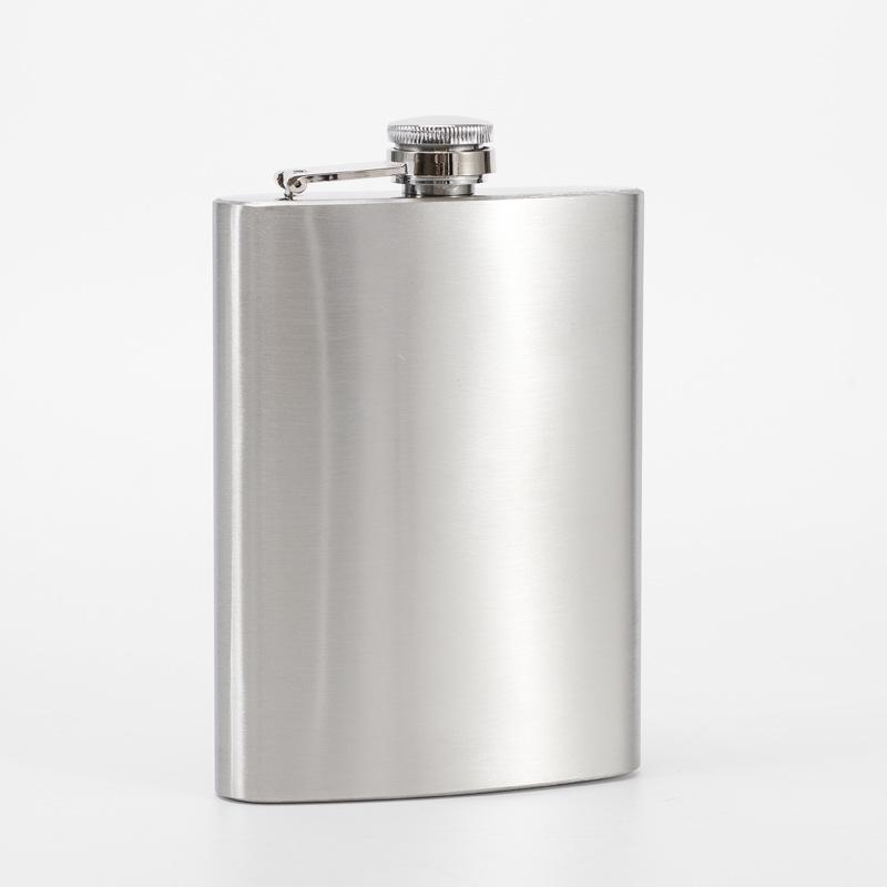 Stainless Steel Hip Flask with Plastic Lid, 1-18 oz Capacity, Portable Baijiu Bottle for Camping