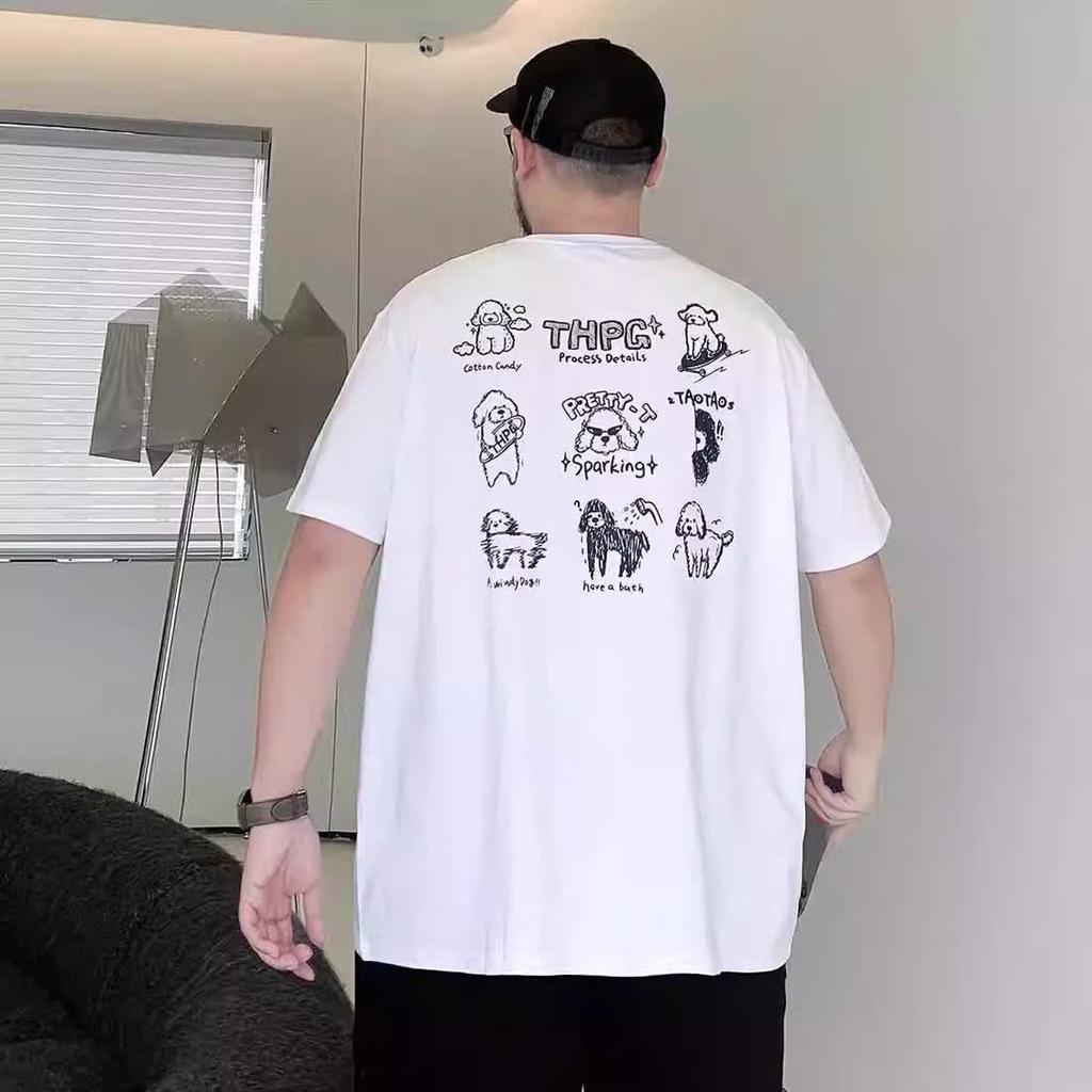 Cartoon Bedrucktes Lockeres Herrenmode Einfaches Kurzarm-Oberteil Baumwolle Bequem Leicht Kurzarm-T-Shirt