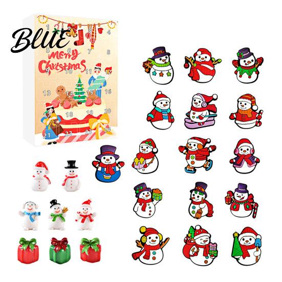 Advent Calendar for Set Kids 24-Day Countdown Christmas Snowman House Decor Xmas Gift Holiday 2D