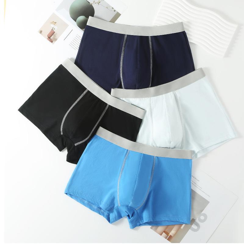 4 Pcs Plus Size Men Cotton Boxer Briefs L XL XXL 3XL 4XL 5XL 6XL Undies Breathable Random Colors Underpants