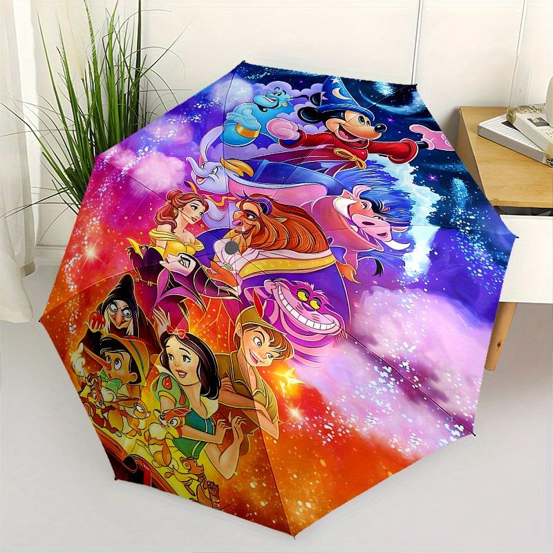 Disney Classic Characters Automatic Opening and Closing Umbrella - Small Umbrella Suitable for Various Occasions, Portable 3-Fold Small Umbr