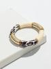 New Acrylic Bamboo Curved Tube Couple Bracelets for Women Men Leopard Resin Chunky Elbow Beads Elastic Bangle Stack Jewelry Gift