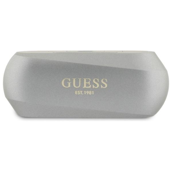 Guess Słuchawki Bluetooth Gutwsc2Mcdse   Tws + Stacja Dokująca Taupe Elongated Metalic Printed Logo