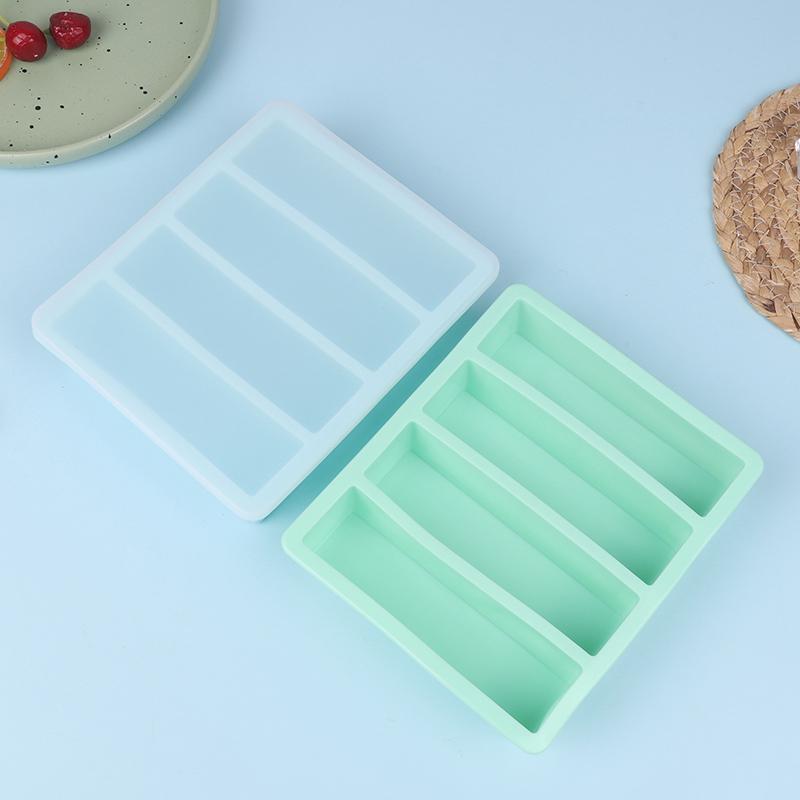 4 Grids Long Ice Cube Tray Mold Reusable Silicone Ice Cube Mold Bpa Free Ice Maker Food Grade Silicone Ice Cubes Mould