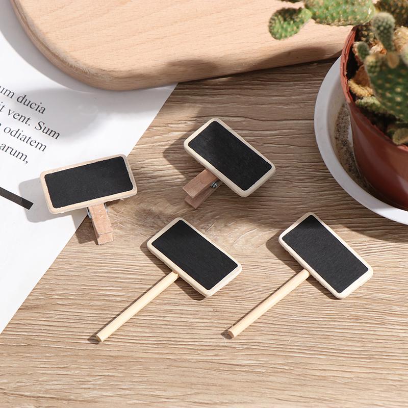 50 Mini tabule Dřevo Zpráva Břidlice Obdélník Klip Panel Karta Poznámky Štítek
