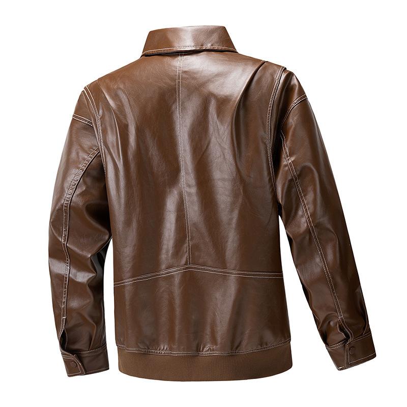 Jacke Frühling und Herbst Herren Locker Motorradbekleidung Lederbekleidung Street Reversjacke