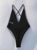 Solid Color Special Thread Fabric One Piece Sexy Bikini Swimsuit Women Fashion Elegant Beach Vacation Swimwear