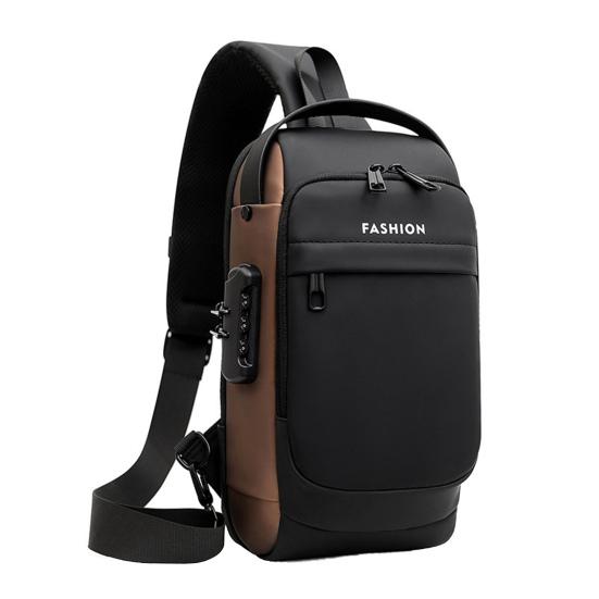 Anti-theft Crossbody Bag Shoulder Backpack with USB Charging Port Waterproof Sports Sling with Lock for Men And Women Travel Camping Daily Use