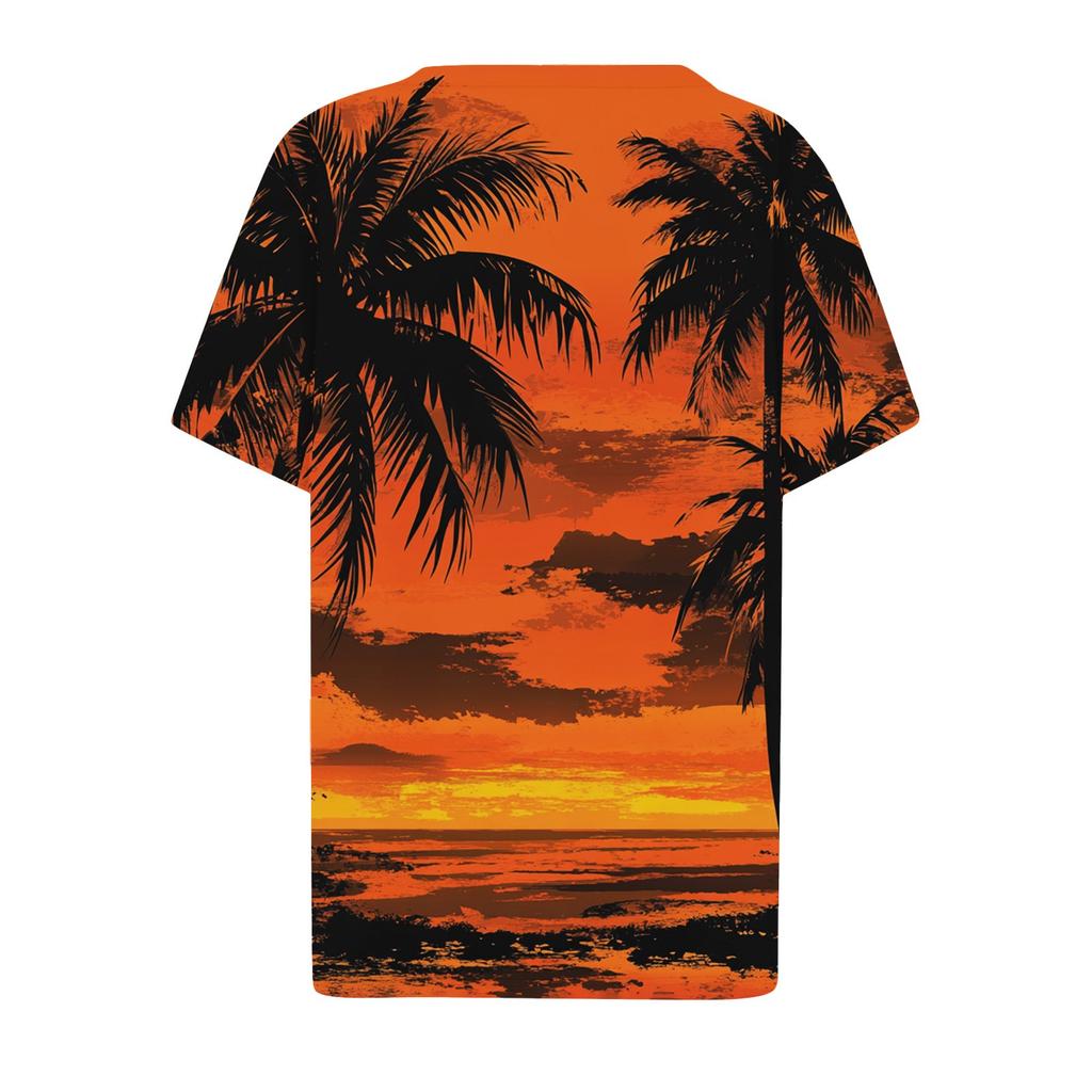 Women's Summer Short Sleeve V Neck Shirt Business Casual Loose T-Shirt Trendy Fashion Clothing Tops