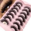 New 7 Pairs 3D Faux Mink Lashes Natural False Eyelashes Dramatic Fluffy Soft Wispy Volume Cross Reusable Eyelash MaKeup Tools