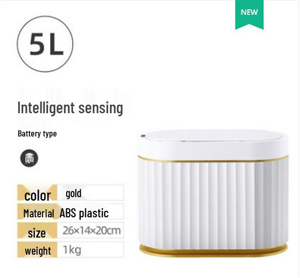 

Умное мусорное ведро для ванной Jieanhui с автоматической крышкой - Узкая электрическая корзина для бумаги