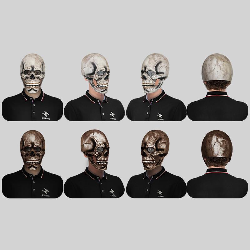 Furchterregende Skelettmaske mit beweglichem Kiefer für Halloween-Partys und Kostümveranstaltungen