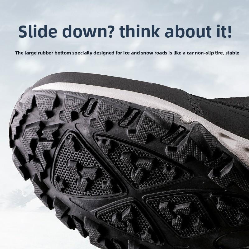 Winter New Couple Cotton Boots Outdoor Non-slip Platform Boots Plush Warm Snow Boots for Men Women Winter High Top Cotton Shoes