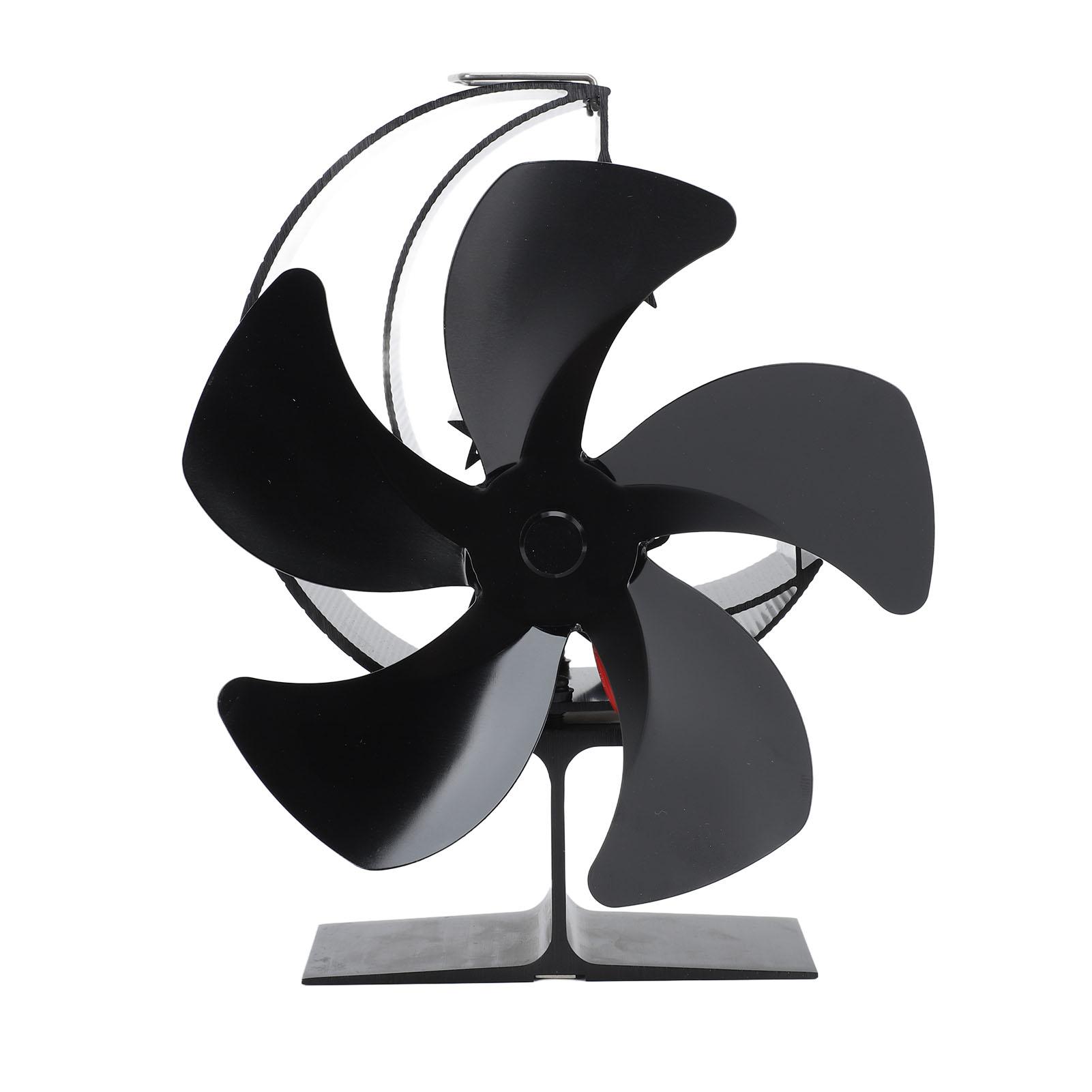 

Вентилятор для дровяной горелки с 5 лопастями, бесшумная циркуляция воздуха, энергосберегающий обогреватель, работающий на тепле камин чёрный