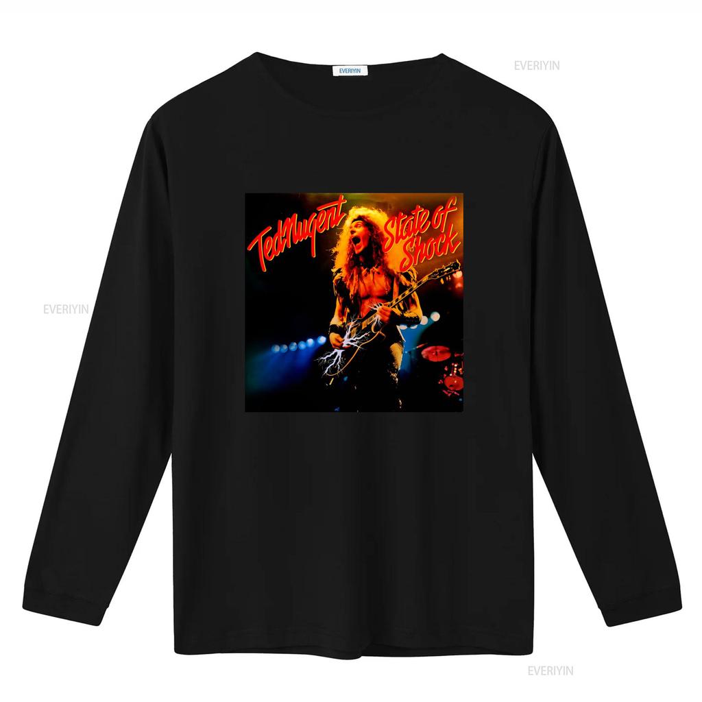 Ted Nugent State Of Shock Vintage Rock Band T Shirt 90s Style Black Rare Double Sided Sizes S 5XL F030 vintage Washed fashion