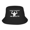 Rude Humor Don Shoot I M White Sarcastic Bucket Hat For Unisex FisherUnisex Hats Retro Hunting Caps Outdoor Design Sunscreen Hats