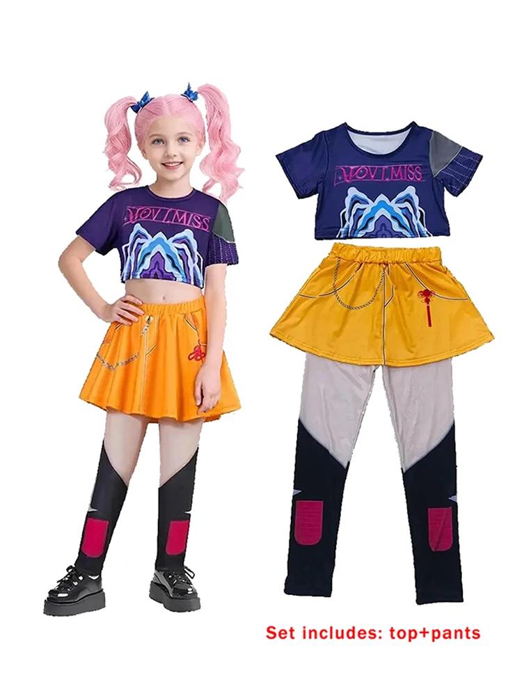 Movie K-Pop Children Mira Rumi Zoey Demon Hunters Cosplay Costume for Girl Halloween Party Stage Pattern Role Play Clothes