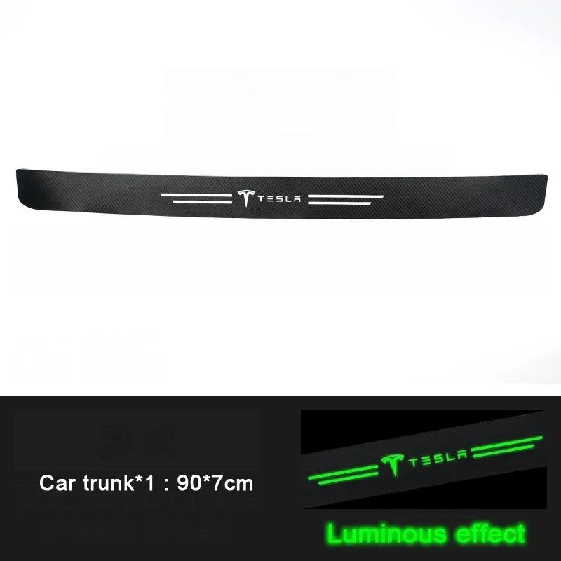 

Luminous Car Door Threshold Sill Strip Trunk Anti-collision Sticker Protection for Tesla Model S X 3 Y Roadster Cybertruck P85D