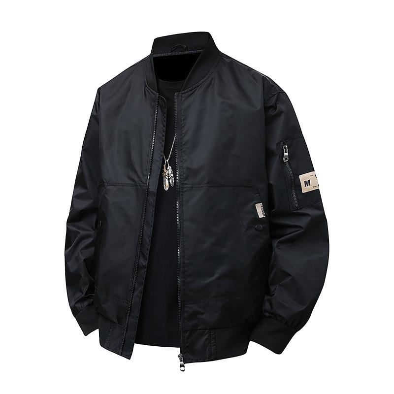 

Мужские куртки, весенне-осенние бейсбольные куртки, рабочая одежда, уличная водонепроницаемая повседневная мужская и женская куртка свободного кроя S чёрный