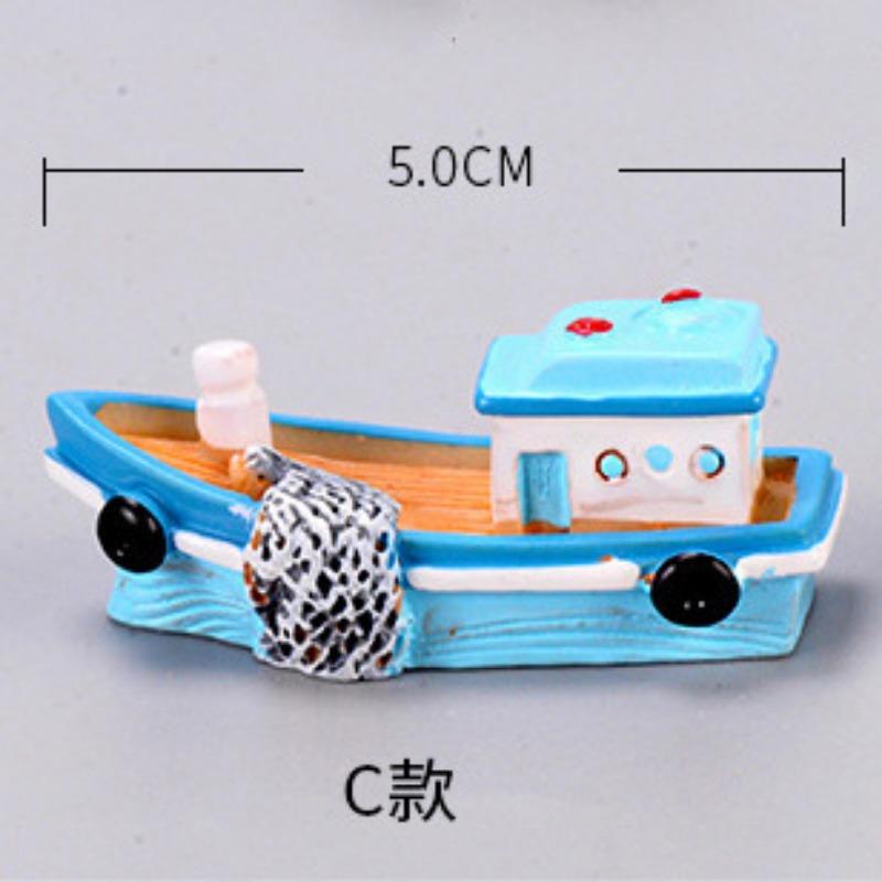 Mediterranean Fishing Boat Mediterranean Style Boat Micro Landscape DIY Resin Craft Boat Ornaments Pirate Ship