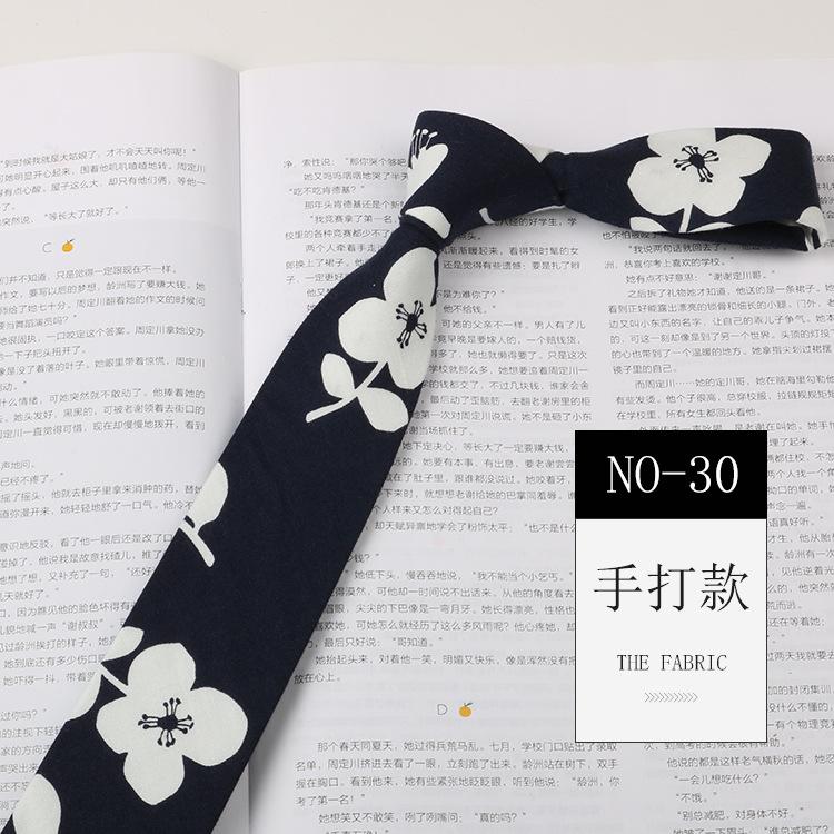 Floral Tie Men'S Patterned Cotton Shirt Macaron Printed Narrow Edition 6Cm Hand Tie Korean Casual Women'S Tie