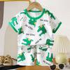 Kids Cotton Summer Outfit Set - Short Sleeve T-Shirt & Shorts 2-Piece Pajamas for Boys and Girls Clothing Sets