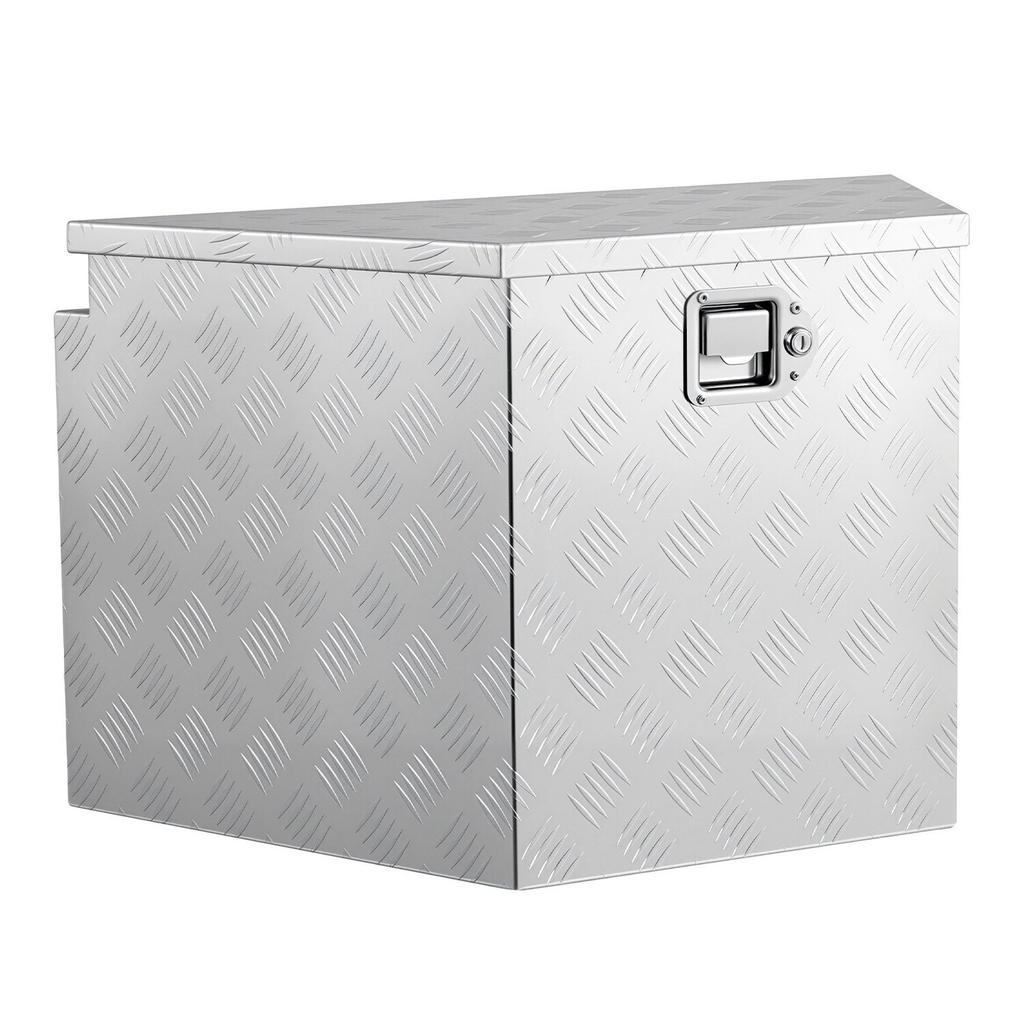 Trailer Tongue Box, 838 x 483 x 457 mm Aluminum Trailer Tongue Tool Box, Heavy Duty Storage Organizer with Lock & Keys, Utility Tool Chest for Pickup